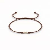 Talisa Stars Diamond Bracelet - Brown String [14 Karat Gold]-5