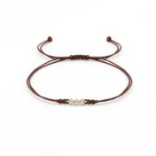 Talisa Stars Diamond Bracelet - Brown String [14 Karat Gold]-5