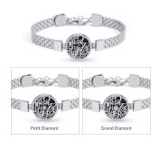 Bracelet Silhouette Carte Précieuse en Chaîne Milanaise [Argent 925]