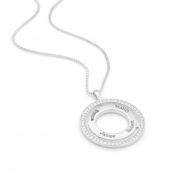 Eternal Circle Crystal Name Necklace [Sterling Silver]
