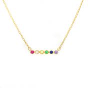 Rainbow Talisa Stars Necklace Horizontal [Gold Plated]