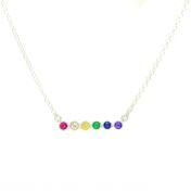 Rainbow Talisa Stars Necklace Horizontal [Sterling Silver]