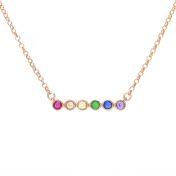 Rainbow Talisa Stars Necklace Horizontal [Rose Gold Plated]