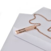 Talisa Sky Bar Necklace Hammered [Rose Gold Plated] 