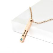 Talisa Sky Birthstone Necklace Hammered [Rose Gold Plated]