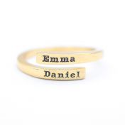 Swan Name Ring - 2 Names [18K Gold Plated]