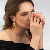 Vogue Textured Oval Hoops