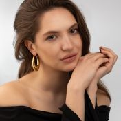 Vogue Textured Oval Hoops