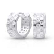 Crystal Sparkle Hoops [Sterling SIlver]