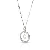 Eclipse Initial Crystal Necklace [Sterling Silver]