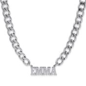 Edina Curb Chain Nameplate Necklace
