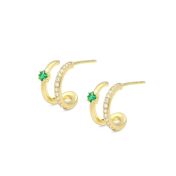 Emerald Allure Pavé Earrings [18K Gold Vermeil]