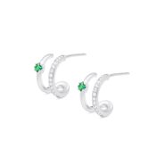 Emerald Allure Pavé Earrings [Sterling Silver]