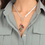 Emma Circle Birthstone Necklace [Sterling Silver]