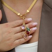 Emma Circle Birthstone Necklace [18K Gold Plated]