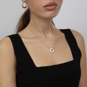 Emma Circle Heart Chain Necklace [18K Gold Plated] - With Name Charms