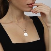 Emma Circle Heart Chain Name Necklace [18K Gold Plated] 