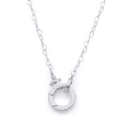Emma Circle Heart Chain Necklace [Sterling Silver] - With Name Charms