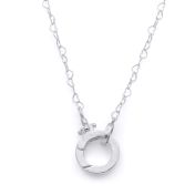 Emma Circle Heart Chain Name Necklace [Sterling Silver] 