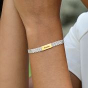 Milanese Chain Engraved Bracelet with 14K Gold names