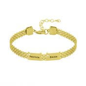Milanese Chain Name Bracelet with Diamond [18K Gold Vermeil]