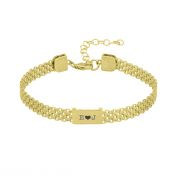 Milanese Chain Initial Bracelet [18K Gold Plated]