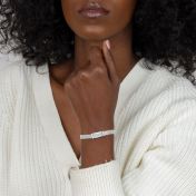 Diamond Name Bracelet with Milanese Chain [Sterling Silver]