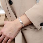 Diamond Name Bracelet with Milanese Chain [Sterling Silver]