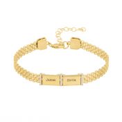 Milanese Chain Name Bracelet with Crystals [18K Gold Vermeil]