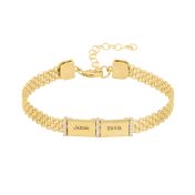Diamond Name Bracelet with Milanese Chain [18K Gold Plated]