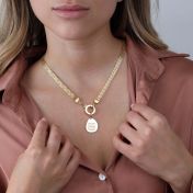 Emma Circle Name Necklace [18K Gold Plated] 