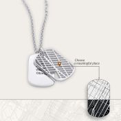 Map Tag Engraved Necklace [Sterling Silver]