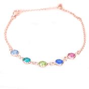 Enchanted Charms Birthstone Anklet [18K Rose Gold Plated]
