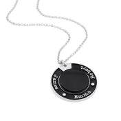 Enchanted Circle Onyx Name Necklace [Sterling Silver]
