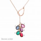 Enchanted Lariat Birthstone Necklace [Rose Gold Plated]