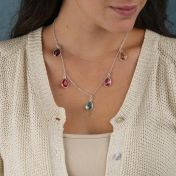 Enchanted Rain Necklace Horizontal - 5 Stones [Sterling Silver]
