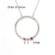 A Mother's Love Birthstone Necklace [Hammered - Sterling Silver]