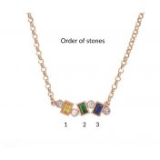 Flow of Love Birthstone Necklace [Rose Gold Plated]