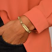 Engravable Bar Amy Chain Bracelet [18K Gold Vermeil]