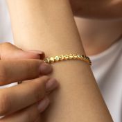 Bracelet à Initiales Mia Tennis Cœur avec Pierres précieuses [Vermeil 18ct]
