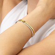 Mia Tennisarmband mit Herz und Initialen [750er Gold Vermeil]