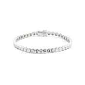 Bracelet à Initiales Mia Tennis Hexagone avec Diamants [Argent 925]