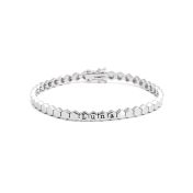 Bracelet à Initiales Mia Tennis Hexagone [Argent 925]