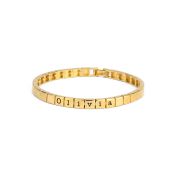 Bracelet à Initiales Mia Tennis Carré [Vermeil 18ct]