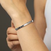 Bracelet à Initiales Mia Tennis Carré [Argent 925]