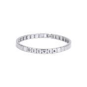 Bracelet à Initiales Mia Tennis Carré [Argent 925]