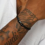 Engraved Braided Dark Chain Bracelet For Men