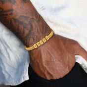 Gegraveerde Gevlochten Ketting Armband Voor Mannen [18K Goud Verguld]
