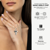 Gravierte Kreuz Halskette mit Nano Bibel [Sterlingsilber]