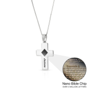Gravierte Kreuz Halskette mit Nano Bibel [Sterlingsilber]